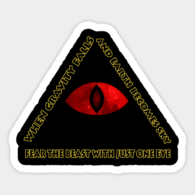 Gravity Falls- bill cipher fear the beast Sticker by Rebellion10